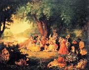Lilly martin spencer The Artist and Her Family on a Fourth of July Picnic USA oil painting artist